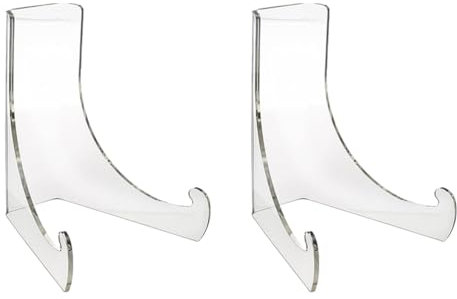 Angoily 2PCS Acrylic Easel Stands, Clear Acrylic Display Easels, Multi-Functional Book Stands for Displaying Artworks, Books,Notebooks and Other Small Items