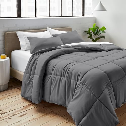 Bare Home Duvet Insert Super King Size - Premium 1800 Ultra-Soft Duvet Insert - 6.4 TOG - All Season Warmth Quilt - Comforter Set with 2 Pillowcases (Super King, Grey)