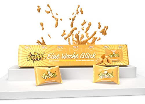 Glückskeks Happy Eine Woche Glück - Vanille Wochenkalender - 7 X Vegane Vanille Glückskekse - Inspirierende Botschaften, 1Er Pack (1 X 42 G)
