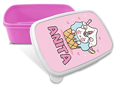 Portapranzo per Bambina Idea Regalo Personalizzato con Nome tema Unicorno contenitore per pranzo bambina ragazza Scuola Asilo Elementari Medie Compleanno Natale LunchBox porta merenda design colorato