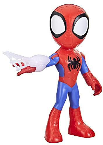 Marvel Spidey und Seine Super-Freunde – 22,5 cm Supergroße Spidey Action-Figur mit beweglichem Kopf & Armen, Web-Zubehör – Vorschulspielzeug für Kinder ab 3 Jahren – Bekannt aus Disney+