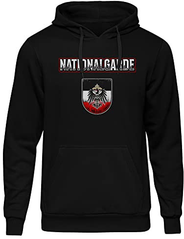 UGLYSHIRT Nationalgarde Herren Kapuzenpullover | Kaiserreich Pullover Preußen Patrioten Hoodie Wiederstand Deutschland | M1 Schwarz (3XL)