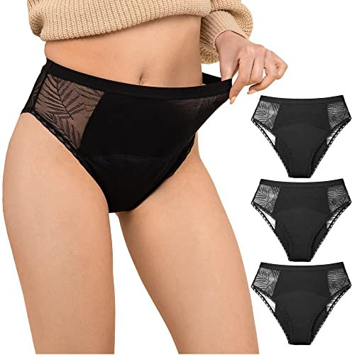 ZENAPHYR Perioden Unterwäsche Höschen mit Hocher Bio-Baumwolle - Saugfähige Menstruationsunterwäsche - Hygienische, waschbare Periodenunterschwäsche (XL)
