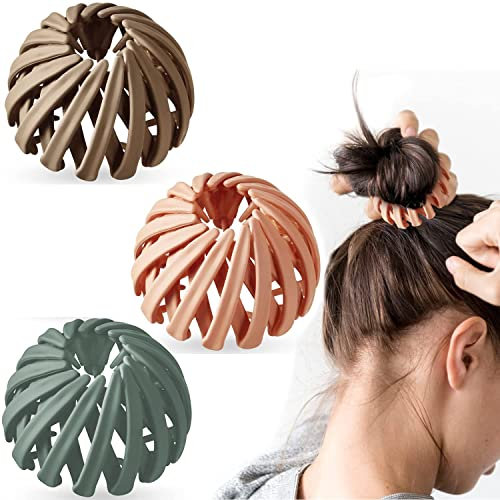 Luvadeyo 3 Stück Haarspangen für Damen, Vintage Vogelnest Haarklammern Große Haarclips Haargreifer Haar Accessoire Haarschmuck für Mädchen Damen, Einfarbig