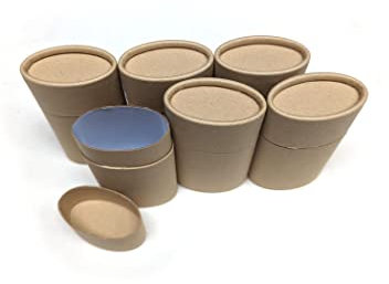 Leere Deo-Behälter aus Karton, 75 g, ovale Form, Push-Up-Stil (6er-Pack, braun)