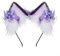 VIGVAN Kawaii Fuchs Katzen Ohren Haarband Haarnadel Katzen Cosplay (F Lila Weiß Haarband)