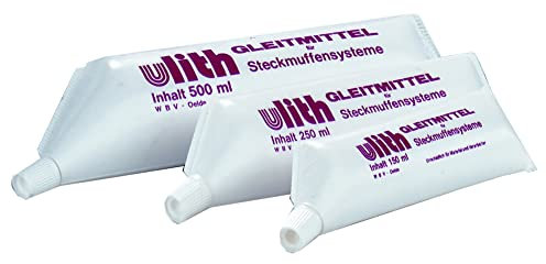Ulith Gleitmittel aus der praktischen Tube ist für Steckmuffensysteme geeignet, entspricht den Richtlinien des DVGW, dient der Verschleißreduzierung und Reibungsminderung (250 g Tube)