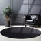 SIMPEX Teppich Wohnzimmer Schlafzimmer Esszimmer Läufer Flur Flauschiger Teppich Waschbar rutschfest Soft Weich Carpet Kurzflor Größen, Schwarz, 200 cm Rund