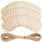 DLUSZERT 40 Stück Ostern Holzanhänger, 8cm Holz Ostereier Deko mit 10M Schnur, Osteranhänger Eier zum Bemalen, Holzscheiben Ostern Eier mit Loch zum Aufhängen, Holzeier für DIY Basteln Baumschmuck