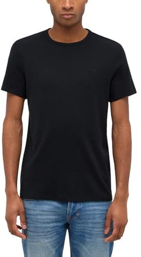 MUSTANG Herren T-Shirt Allen - Slim Fit S M L XL XXL 3XL Beige Schwarz Baumwolle, Größe:XXL, Farbe:Black 4142
