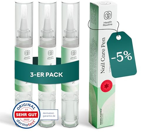 Health Routine Nail Care Pen 3er Set — DAS ORIGINAL aus Österreich — Kosmetische Nagelpflege — Für gepflegte Fingernägel & Fußnägel — Mit Teebaumöl, Vitamin E & Aloe Vera
