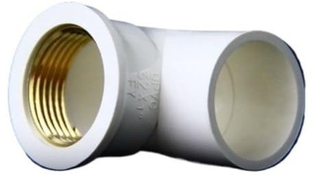 2 Connecteurs Coudés En PVC Avec Filetage Femelle En Cuivre 20~32 Mm 1/2 3/4 1 Raccords De Tuyaux En PVC Raccords De Tubes Adaptateurs De Tuyaux D'eau(White,1l2inch)