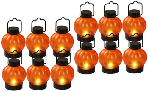 HOMSFOU 12 Stk Led Laterne Kerzenlicht Geführtes Kerzenlicht Mehrzwecklaternen Halloween-tischlaterne Kürbislampen Festival-kerzenlicht Led- Pp (spritzgegossene Schwarze Bodenschale