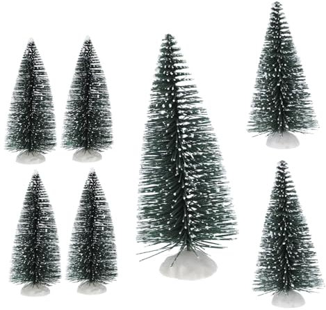 LABRIMP 7stücke Künstlicher Weihnachtsbaum Mit Schneeflockendekor Dekorative Tischbäume Für Weihnachtsfeiern Weihnachtspartyzubehör Für Couchtischdeko