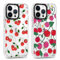 Foonary 2 Pack Clear Print Phone Case Compatible with iPhone 16 Plus 6.7,Soft Silicone with Red Cherry Design Aesthetics Transparent Pattern Cases,Shockproof Bumper Protector Cover for iPhone 16Plus