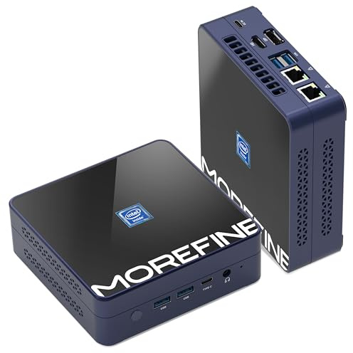 MOREFINE M9S Mini PC, 12th Gen AlderLake N305(Up to 3.8GHz), 8GB DDR5 4800MHz RAM 256GB M.2 NVME SSD Mini Desktop Computers Support WiFi6/BT5.2, Triple Display for Office/Home-Server/Network Firewall