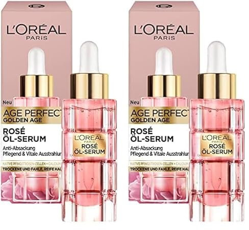 L'Oréal Paris Vitalisierendes Öl-Serum, Reichhaltige und hochwirksame Anti Aging Gesichtspflege, Für reife Haut, Age Perfect Golden Age, 1 x 30 ml, b3,vitamin (Packung mit 2)