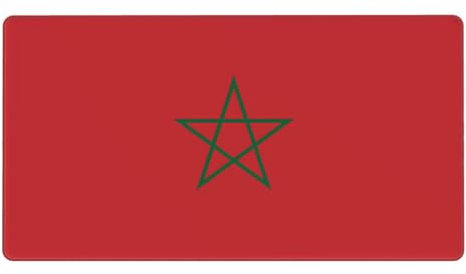 Tapis de souris Drapeau du Maroc avec base en caoutchouc antidérapant pour bureau, maison, ordinateur portable, voyage, 74,9 x 40,1 cm