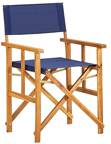 ShGaxin Regiestuhl Akazie Massivholz Blau, Balkon Stuhl, Outdoor Patio Dining Chairs, Gartenmöbel, Stühle Für Die Terrasse