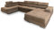 Masseno Ecksofa CASONE L-S mit Schlaffunktion U-Form, Sofa mit Bettkasten, Wohnzimmersofa, Couch, Soffa, Bettsofa, Couchgarnitur- Beige, Monolith 09