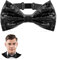 Yuanchu Glitzernde Vorgebundene Fliege, Schwarze Pailletten Fliege für Herren Verstellbare Glitzer Bow Tie für Männer Hochzeit Motto Party Kostüme Karneval Weihnachten