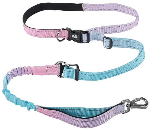 Joggingleine Hunde Freihändig Laufleine für Hunde Reflektierend Bauchgurt Hundeleine Dog Leash 145-225 cm Joggingleine mit Bauchgurt Ruckdämpfend für Jogging Laufleine für Große bis 50kg