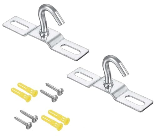 2 Pcs Ceiling Light Hook, Metal light hooks, 70mm Heavy Duty Ceiling Hook with Screws Expansion Tube Accessories, Iron Galvanized Pendant Fitting, for Lamps Fans Planters Flower Decoration Holder