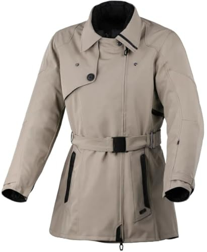 Macna Motique wasserdichte Damen Motorrad Textiljacke, beige, M | Wasserdicht
