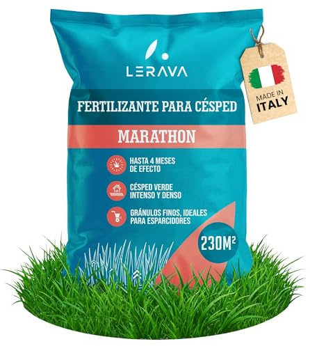 LERAVA Engrais Gazon Été Marathon (230 m²) - NPK à libération lente - Fertilisant pelouse riche en azote et potassium - Résistant chaleur et sécheresse - Vert et dense en 1-3 semaines