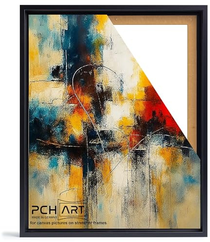 PCH[art] Schattenfugenrahmen schwarz für Leinwandbilder auf Keilrahmen|Größe: 90x140 cm| Rahmen ohne Glas und Rückwand