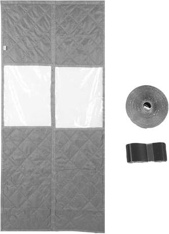 NOENNULL Rideau de Porte Magnétique à Isolation Thermique avec Tissu Oxford Coupe-vent et Coton, Rideau de Porte isolé pour Porte D'entrée avec Fenêtre Transparente, 39,37 X 86,61