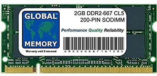 GLOBAL MEMORY 2Go DDR2 667MHz PC2-5300 200-PIN SODIMM MÉMOIRE RAM pour MACBOOK (Fin 2006 - MI-/Fin 2007 - DÉBUT/Fin 2008 - DÉBUT 2009) & MACBOOK Pro (Fin 2006 - MI-/Fin 2007 - DÉBUT 2008)