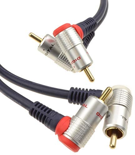 Reines Kupfer OFC Rechts abgewinkelt 2 x Chinch Cinch Zum Cinch OFC Kabel 1,5 m [1.5 Meter]