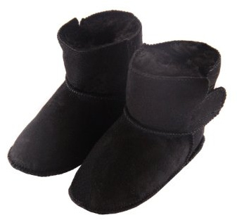 SmileBaby Premium Lammfellschuhe Krabbelschuhe Babyschuhe Schwarz 20