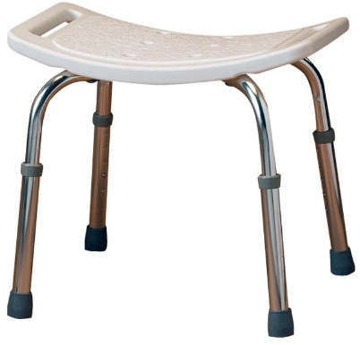 Bienestar Senior Duschhocker mit Aluminium- und Edelstahlmaterial, Seitenlehnen-Unterstützung, 2,5 kg, max. 135 kg, 49 x 28 cm