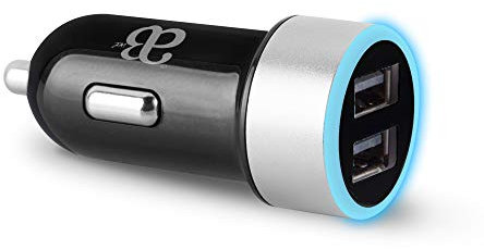 Compact Dual USB Car Charger Phone Socket Adapter 2 Ports Fast Charging Compatible with iPhone Samsung Galaxy iPad Huawei 12V