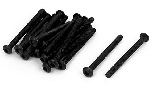 sourcing map 20Stk M3x35mm Legierter Stahl Sechskantschraube Maschinenschrauben schwarz