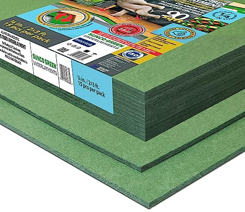 Wood Fiber Flooring Underlayment, 6mm (1/4 Inch) Thickness - 90 Sq Ft, Natural Soundproofing Insulation, for Laminate, Vinyl, LVT, LVP, or Hardwood