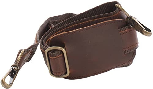 LECONI Trageriemen Leder Nylon Schulterriemen breiter Schultergurt für Taschen Umhängegurt längenverstellbar 4x150cm braun LEC-R2