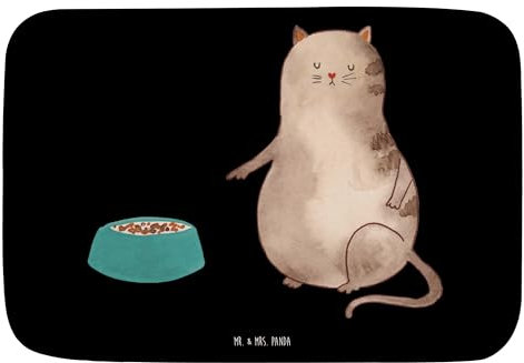 Mr. & Mrs. Panda Badteppich Katze Fressen - Geschenk, Badematten, Badematte, Katzenmotiv, Katzenmotive, Katzenaccessoires, Badezimmermatte,