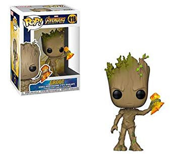 Funko POP! Bobble: Marvel: Infinity War: Groot Con Stormbreaker - Avengers Infinity War - Figuras Miniaturas Coleccionables Para Exhibición - Idea De Regalo - Mercancía Oficial - Fans De Movies