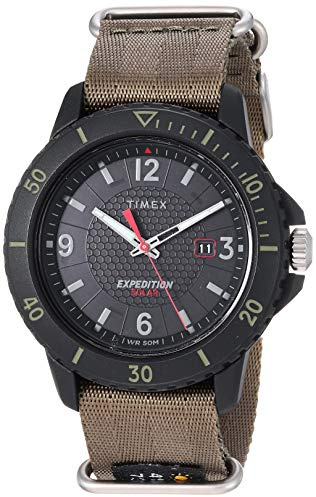 Timex Men's TW4B14500 Expedition Gallatin Solar Green/Black Nylon Slip-Thru Strap Watch