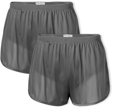 SOFFE Men's Ranger Panty Running Short, Gunmetal (2 Pack), Large