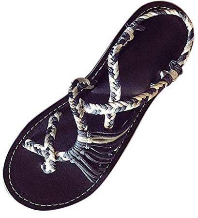 Jimmackey Sandali alla Schiava Multi-Strap Donna Infradito Corda di Canapa Sandali Infradito Donna
