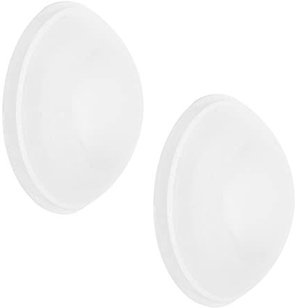 WAGNER Parechoc de porte VISSER ou COLLER satiné - Lot de 2 - diamètre Ø 40 x 12 mm, à visser ou coller au mur, butoir en plastique de haute qualité, matériel de montage inclus - 15234112