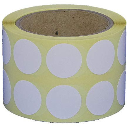 Markierungspunkte/Klebepunkte auf Rolle - Ø 20 mm - 1.000 Stück (Weiß, ablösbar)