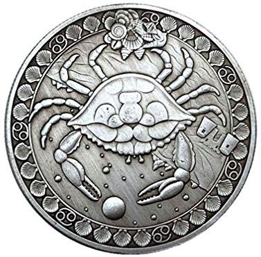 PRETYZOOM Sternbild Münze Krebs Münze Geschenk Vintage-Stil Horoskop Münze Geburtstag Zeichen Glück Andenken Münze Stereoskopische Metallmünze Handwerk (Krebs)