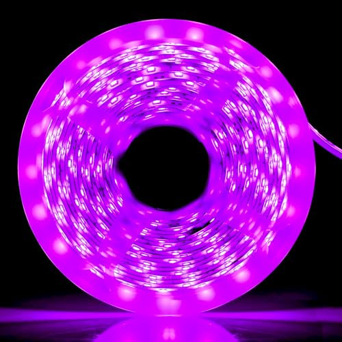iNextStation 12V LED Streifen Rosa Violett, 5M/300 LEDs SMD 2835 Schneidbar LED Strip IP65 Wasserdichtes Selbstklebend LED Leiste Band für DIY Innen Küche Weihnachten Deko, Kein Netzteil/Stecker