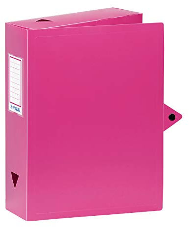 Viquel - Boite de classement A4 en plastique - dos de 8cm - Rose