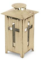 Novaliv Farol para tumbas, 16 cm, color blanco, decoración de cruz, lámpara de cementerio, lámpara para tumbas, decoración para el cementerio (1,16 cm, linterna de tumba, color blanco)